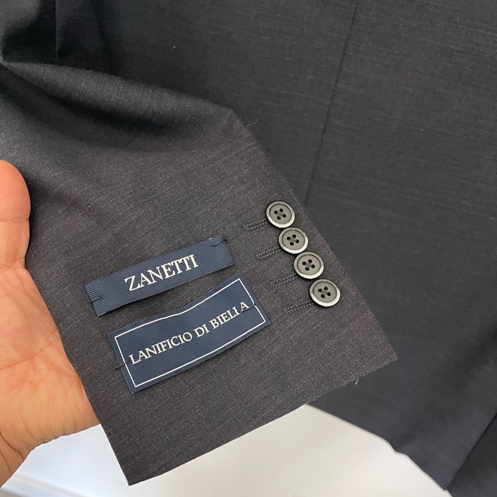 ZANETTI 100% Wool Porto Suit Jacket Size 46L - Picture 7 of 9